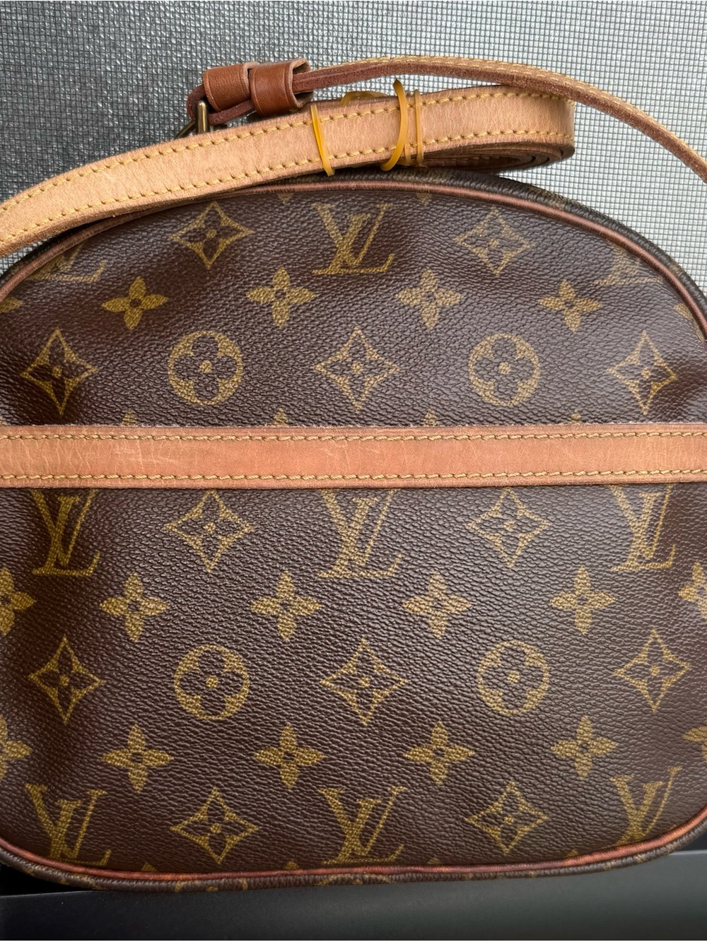 Vintage Louis Vuitton Blois Monogram Canvas Bag in Brown and Vachetta Trim